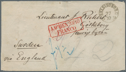 Vereinigte Staaten Von Amerika - Stampless Covers: Stamp-less Envelope Addressed To Göteborg, Sweden - …-1845 Vorphilatelie