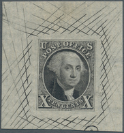 Vereinigte Staaten Von Amerika: 1875 (ca.), Washington 10c. Black IMPERFORATE PROOF Of The 1847 Issu - Sonstige & Ohne Zuordnung