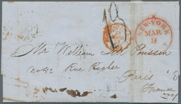 Vereinigte Staaten Von Amerika: 1853. Stamp-less Envelope Addressed To France Cancelled By New York - Sonstige & Ohne Zuordnung