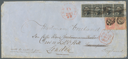 Vereinigte Staaten Von Amerika: 1857, Transatlantic Letter 4th Weight Band From Probably New York 6 - Sonstige & Ohne Zuordnung