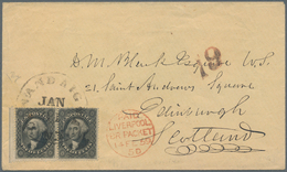 Vereinigte Staaten Von Amerika: 1859, Small Envelope Franked With Margin Pair 12 Cent Washington Can - Sonstige & Ohne Zuordnung