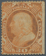 Vereinigte Staaten Von Amerika: 1860, 30c. Orange Mint Stamp (regummed And Paper Remains), Tiny Tone - Andere & Zonder Classificatie