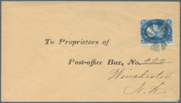 Vereinigte Staaten Von Amerika: 1861, 1 Cent Franklin, Ulrtamarin As Single Fanking With Mute Cancel - Autres & Non Classés