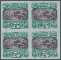 Vereinigte Staaten Von Amerika: 1869, Pictoral Issue Proof 24 C. Columbus, Block Of Four On Indian P - Sonstige & Ohne Zuordnung
