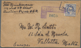 Vereinigte Staaten Von Amerika: 1914, Registered Letter Cancelled With Boxed "AUSTIN TX" On "14-5-14 - Autres & Non Classés