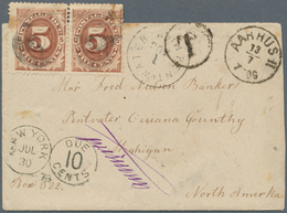 Vereinigte Staaten Von Amerika - Portomarken: 1878. Stampless Envelope (faults) From Denmark To Pent - Taxe Sur Le Port