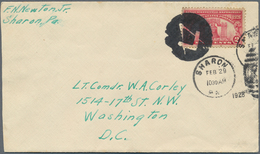 Vereinigte Staaten Von Amerika - Stempel: CIRCLE (negativ) Fancy Cancel + Duplex "SHARON FEB 29 1928 - Postal History
