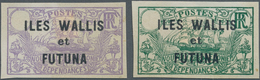 Wallis- Und Futuna-Inseln: 1920, Overprints On New Caledonia, Design "Sailing Boat", Two Imperforate - Other & Unclassified