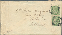 Zanzibar: 1888. Envelope (minor Faults) Addressed To Ireland Bearing India SG 97, 4a 6p Yellow-green - Zanzibar (...-1963)