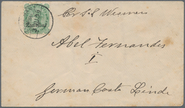 Zanzibar: 1896. Envelope Addressed To Lindi, German East Africa Bearing SG 8, 2½a Green Tied By Zanz - Zanzibar (...-1963)