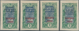 Zentralafrikanische Republik: 1924, AEF Overprints On Oubangui-Chari, 1fr. Green/slate "Coconut Palm - Central African Republic