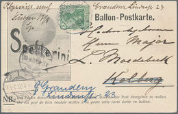 Ballonpost: 1903, SPELTERINI BALLON "STELLA" Bordkarte Vom Aufstieg Zürich, Eigenhändig Mit Grüße Vo - Airships