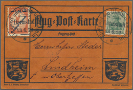 Flugpost Deutschland: 1912. Scarce Pioneer Gelber Hund Flugpost / Yellow Dog Airmail From Frankfurt, - Airmail & Zeppelin