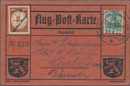 Flugpost Deutschland: 1912. Scarce Pioneer Gelber Hund - Yellow Dog Airmail Card Used During The Gra - Correo Aéreo & Zeppelin