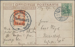 Flugpost Deutschland: 1912, "BINGEN(RHEIN) 13.6." Ortsstempel Auf 5Pf. Germania Und "DARMSTADT 13.6. - Poste Aérienne & Zeppelin