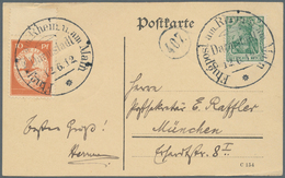 Flugpost Deutschland: 1912, "Flugpost Am Rhein U. Am Main/Darmstadt 12.6." Ersttag-Sonderstempel (II - Posta Aerea & Zeppelin