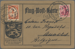 Flugpost Deutschland: 1912, BELGIEN: Adressziel Von Flugpost Rhein-Main ERSTTAG-Karte MAINZ 12.6. - - Airmail & Zeppelin