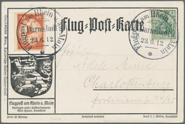 Flugpost Deutschland: 1912, FLUGPOST RHEIN-MAIN/DARMSTADT 23.6.: Letzttag-Sonderstempel Auf Flugpost - Airmail & Zeppelin