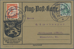 Flugpost Deutschland: 1912, FLUGPOST RHEIN-M./FRANKFURT 13.6.: Graubraune Flugpostkarte Als Reklamek - Correo Aéreo & Zeppelin