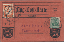 Flugpost Deutschland: 1912, FLUGPOST RHEIN-MAIN: Nummerierte Karte "Roter Hund", SSt. DARMSTADT 22.6 - Posta Aerea & Zeppelin