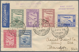 Flugpost Europa: 1933, First Flight "ATHENS-BANDON" From ATHEN 12 XII 33 Franked With 50 L To 25 Dr. - Europe (Other)
