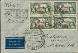 Flugpost Europa: 1934, Two Airmail Covers Franked With 20 And 30 Gr. Airmail Surcharged "CHALLENGE 1 - Europe (Other)