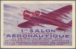 Flugpost Europa: 1937, Decorative Advertising Card For "1er Salon Del Aéronatique" On Reverse French - Altri - Europa