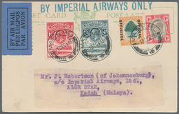 Flugpost Übersee: 1933, Basutoland, 1st Flight Card Bearing 1d. Scarlet And 4d. Grey In Combination - Otros & Sin Clasificación