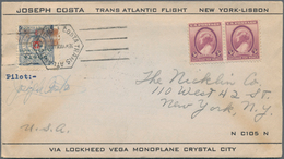 Flugpost Übersee: 1936, USA/PORTUGAL, Joseph Costa New York To Lisbon Flight, Franked With USA Pair - Other & Unclassified