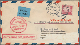 Katapult- / Schleuderflugpost: 1931 Destination EGYPT: Airmail Cover From New York To Cairo, Egypt B - Airmail & Zeppelin