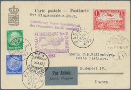 Katapult- / Schleuderflugpost: 1933: DO-X Budapest-Flug 10.5. Luxemburg-Karte Mit L2 "Beförderung We - Correo Aéreo & Zeppelin