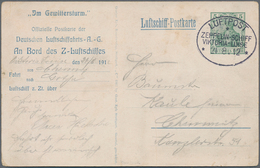 Zeppelinpost Deutschland: 1912, LZ 11/VIKTORIA LUISE 21.8.12: DELAG-GSK "Im Gewittersturm", Geschrie - Correo Aéreo & Zeppelin