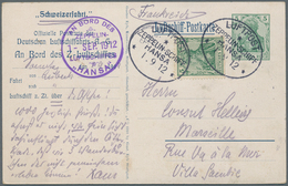 Zeppelinpost Deutschland: 1912, OSTSEEFHRT, LZ HANSA: Luftschiff-Privatpostkarte Abb. "Schweizerfahr - Poste Aérienne & Zeppelin