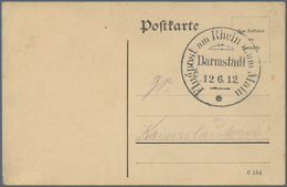 Zeppelinpost Deutschland: 1912, FLUGPOST RHEIN-MAIN, "DARMSTADT":markenlose Karte Mit Sonderstempel - Airmail & Zeppelin