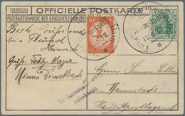 Zeppelinpost Deutschland: 1912. Rare Official Card (corner Creases) From The Flight Of The Postlufts - Luchtpost & Zeppelin
