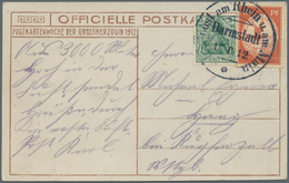 Zeppelinpost Deutschland: 1912, FLUGPOST RHEIN-MAIN, "DARMSTADT 17.6.12" Michel I + 85 Auf Offiziell - Luft- Und Zeppelinpost