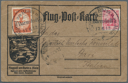 Zeppelinpost Deutschland: 1912, FLUGPOST RHEIN MAIN, Graubraune Flugpostkarte Mit Sonderstempel DARM - Airmail & Zeppelin