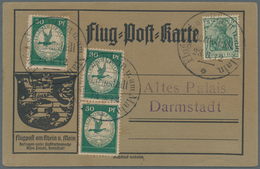 Zeppelinpost Deutschland: 1912. Scarce Pioneer Zeppelin Airship Schwaben Post With 3 X 30pf Green Do - Luft- Und Zeppelinpost