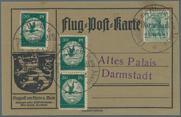 Zeppelinpost Deutschland: 1912. Card From Flight Of The Postluftschiff Schwaben Zeppelin, Franked Wi - Posta Aerea & Zeppelin