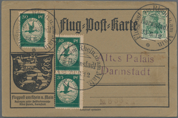 Zeppelinpost Deutschland: 1912. Scarce Pioneer Zeppelin Airship Schwaben Post With 3 X 30pf Green Do - Posta Aerea & Zeppelin