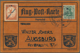 Zeppelinpost Deutschland: 1912, 1 M. Gelber Hund Ungegestempelt Auf Sonderkarte Mit 5 Pfg. Germania - Luchtpost & Zeppelin