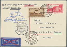 Zeppelinpost Deutschland: 1932. Saar/German Upfranked Ganzsache / Postal Stationery Card Flown On Th - Luft- Und Zeppelinpost