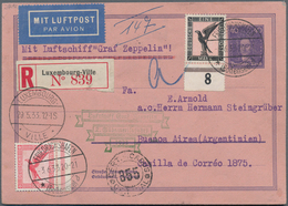 Zeppelinpost Deutschland: 1933, 2. SÜDAMERIKAFAHRT/LUXEMBURG: 40 Pfg. Rohrpostumschlag Mit Deutscher - Luft- Und Zeppelinpost