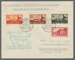 Zeppelinpost Deutschland: 1933 - Saargebietsfahrt/Rückfahrt, Hochwertig Mit Mi. 168-70 Sowie 160 Fra - Luchtpost & Zeppelin