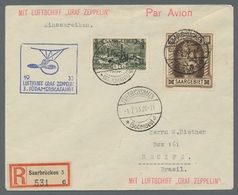 Zeppelinpost Deutschland: 1933 - Zuleitung Saar Zur 3. SAF, Portorichtig Frankierter Brief Mit Aufli - Luchtpost & Zeppelin