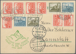 Zeppelinpost Deutschland: 1933, Schweizfahrt/Abwurf Bern: Kabinettkarte, Aufgabe Fhfn 30.6.33, Wegen - Luft- Und Zeppelinpost