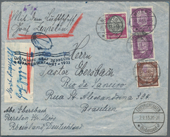 Zeppelinpost Deutschland: 1933, 6th Journey To Southamerica, Business Letter From MOERS Via Friedric - Luft- Und Zeppelinpost