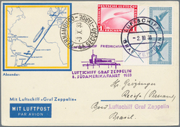 Zeppelinpost Deutschland: 1933: LZ 127/8.SAF 1933: Bordpost-Zeppelin-Sonderkarte Mit Heftchenblattfr - Luchtpost & Zeppelin
