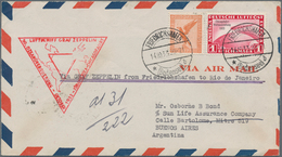 Zeppelinpost Deutschland: 1933, Chicagofahrt-Weltausstellung, 1 RM Lebhaftrot (Mi.496) Und 50 Pf Flu - Luchtpost & Zeppelin