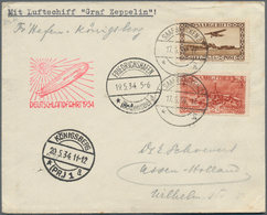 Zeppelinpost Deutschland: 1934, Saar/Deutschlandfahrt/Fhfn-Königsberg: Schöner Vertragsstaatenbrief, - Luft- Und Zeppelinpost